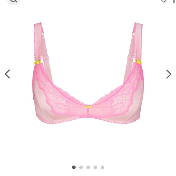 NWT. SKIMS Stretch satin lace. Matching set. Cherry Blossom. - Picture 4 of 7